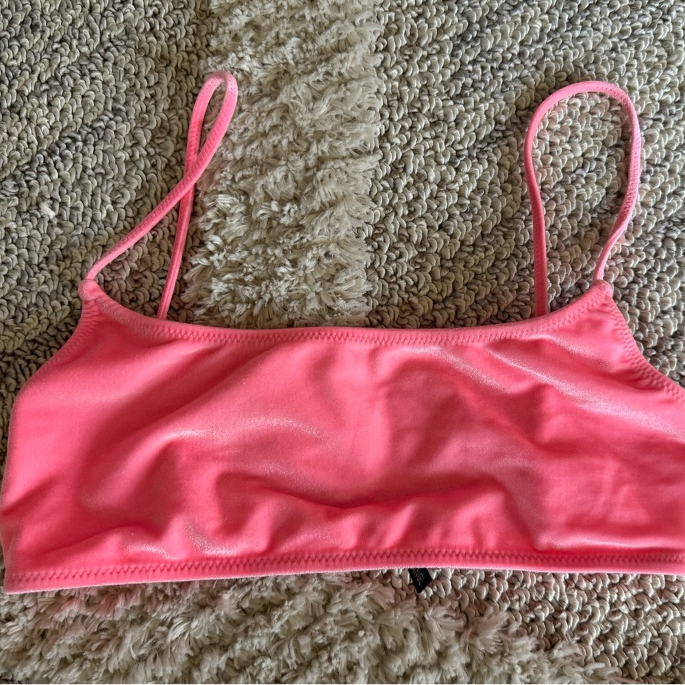 Triangl crushed velvet pink TOP ONLY, size medium